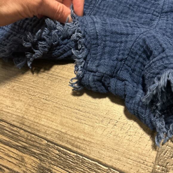 Aerie Women's Cotton Romper Blue Pockets Preppy Vacation Shortall Size Small - Picture 3 of 6